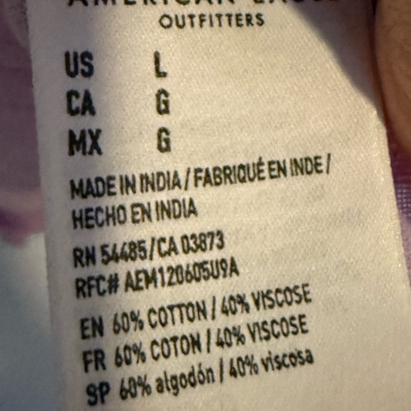 American Eagle Peplum Wrap Style Blouse Lavender Large Boho - Picture 4 of 6